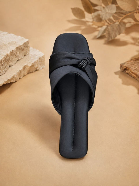 Elegant Black Buckle Sandals