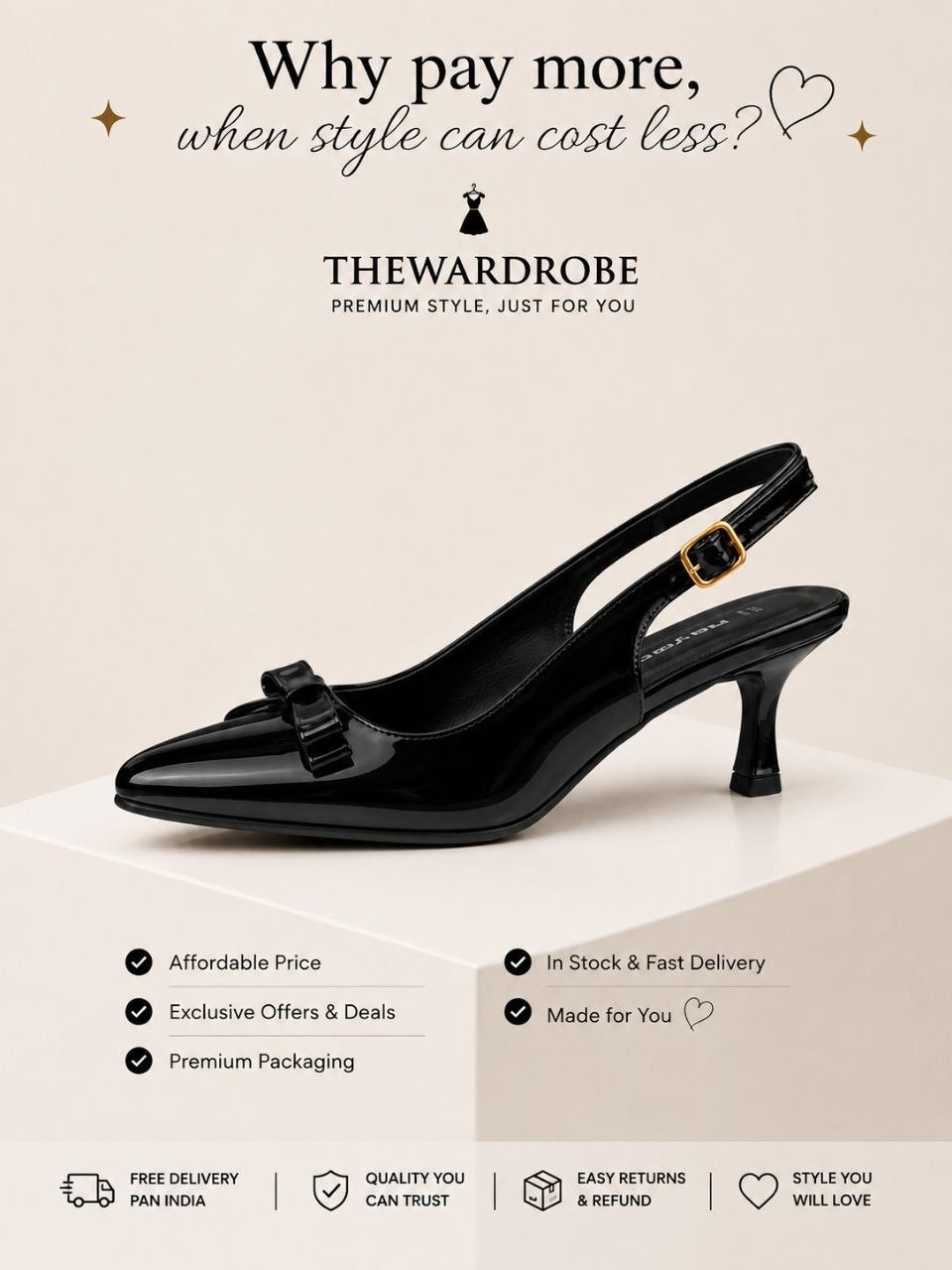 Midnight Elegance | Signature Black Slingback🖤